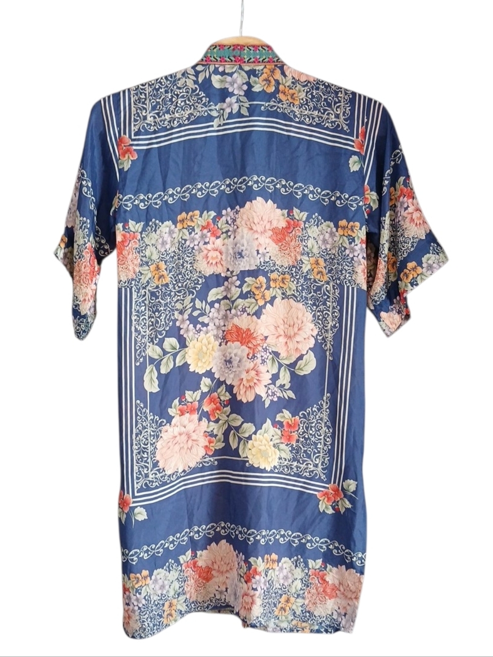 Johnny Was the Blati Silk Floral-Print Kimono Pockets Women XS - Picture 3 of 6